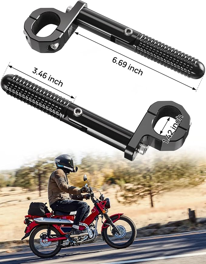 KEMIMOTO Rear Passenger Footrest Foot Pegs Compatible with CT125 Trail 125 Hunter Cub 2021 2022 2023 2024 Motorcycle Folding Foot Pegs