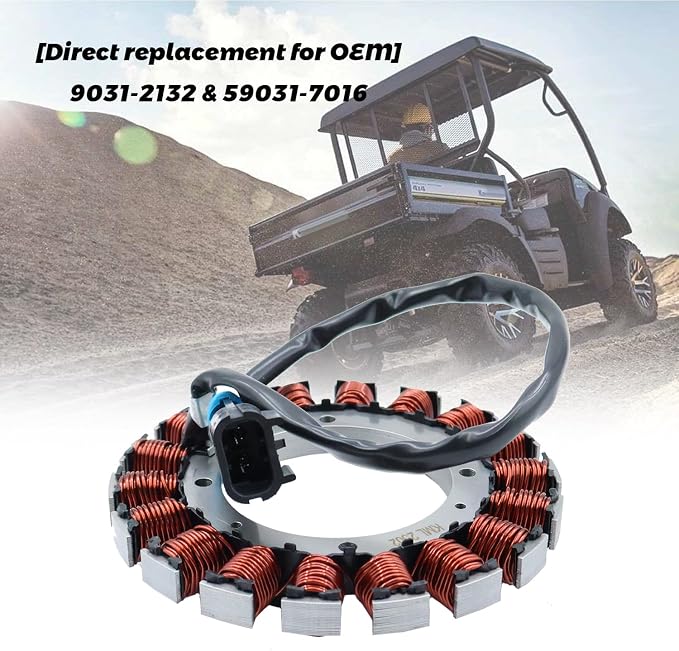 59031-2132 Stator Magneto Coil Compatible with Kawasaki Mule 600/610 KAF400 4X4/SE/XC Repl. #59031-7016