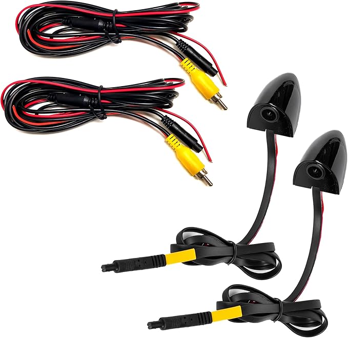 Master Tailgaters RCA Side Cameras - Right & Left (2 Pack) | Turn Signal Activated | Reversible Image | Universal Fit for Cars, Trucks, RVs
