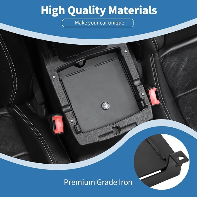 for Jeep JL Center Console Storage Safe Box with Key Lock for Jeep Wrangler JL JLU 2018+ for Gladiator JT 2020+ Black Interior Accessories 1pc