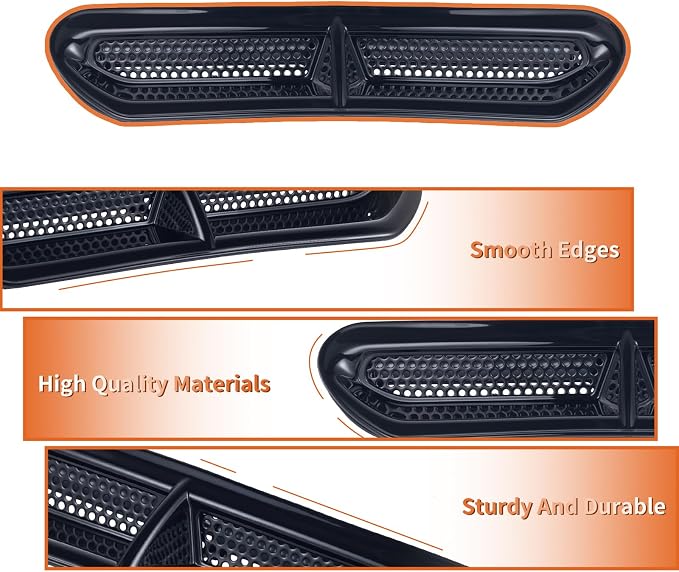 Plug & Play Vent Insert Turn Signal Light LED White Running Light And Amber Turn Signal, Compatible With Harley Touring Street Glide Ultra Limited 2014-2023, ABS Plastic (Black)
