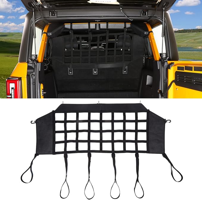 for Bronco Trunk Net Mesh Dog Barrier Cargo Net for Ford Bronco 2021 2022 2023 Black Storage Accessories