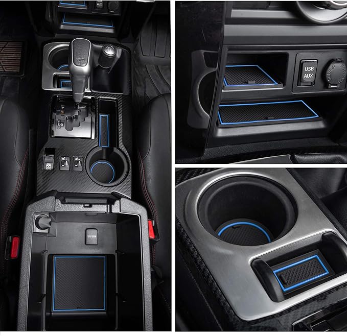 JDMCAR Liner Accessories (Blue Trim) and Storage Drawer Compatible with Toyota 4Runner Accessories 2014-2022 2023 2024