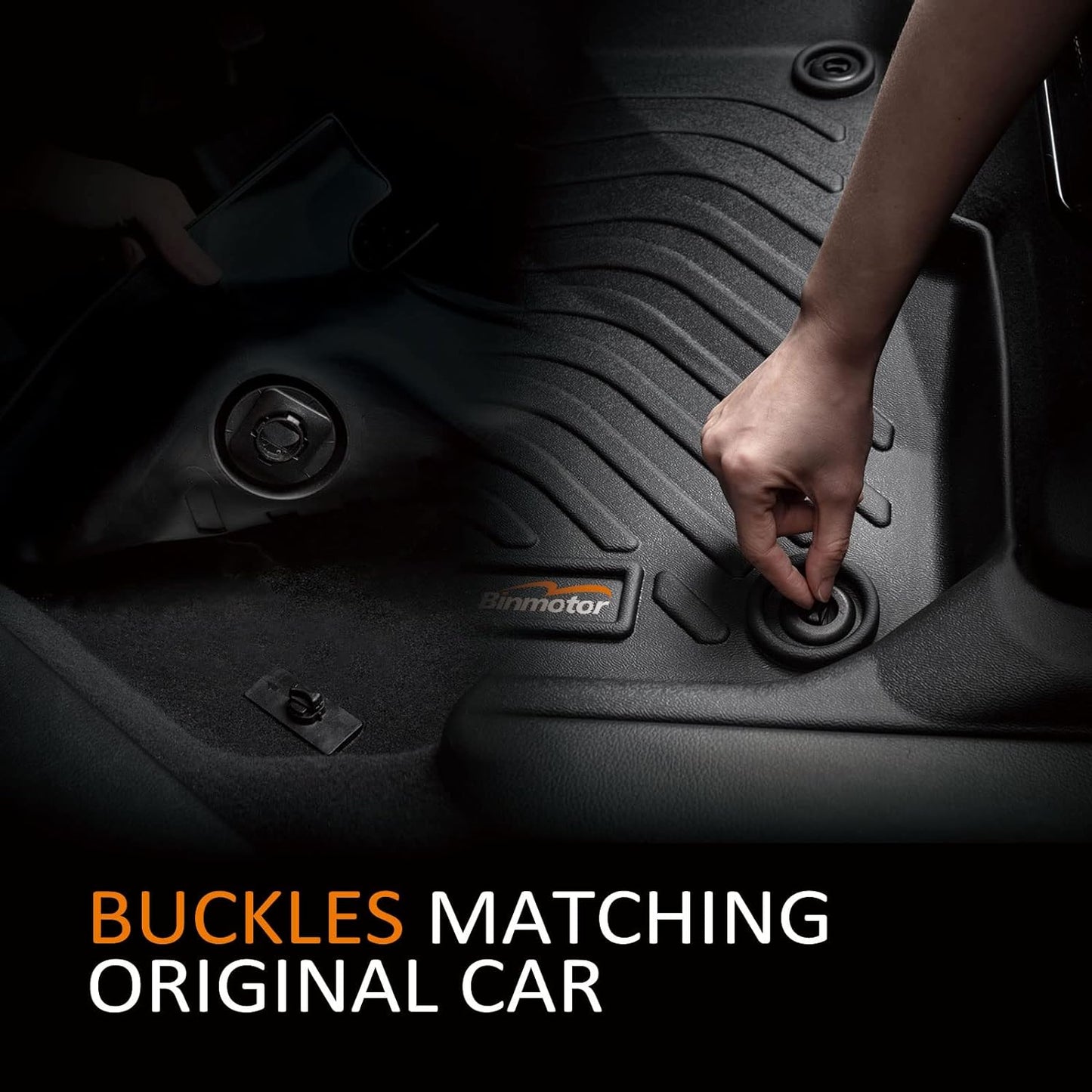 Binmotor-Floor Mats with Cargo Liner for Hyundai Kona 2024 2025 (Not for EV) SE | SEL | N Line | Limited TPE Car Mat Floor Liners for kona Accessories Black