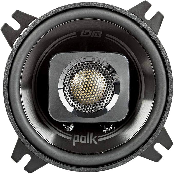 Polk Audio DB402 DB+ Series 4 Inch Speakers Car Audio with Marine Certification, Car Coaxial Speakers, Black