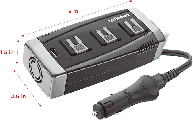 RadioShack 150W Power Inverter, 3-Plug Adapter with USB