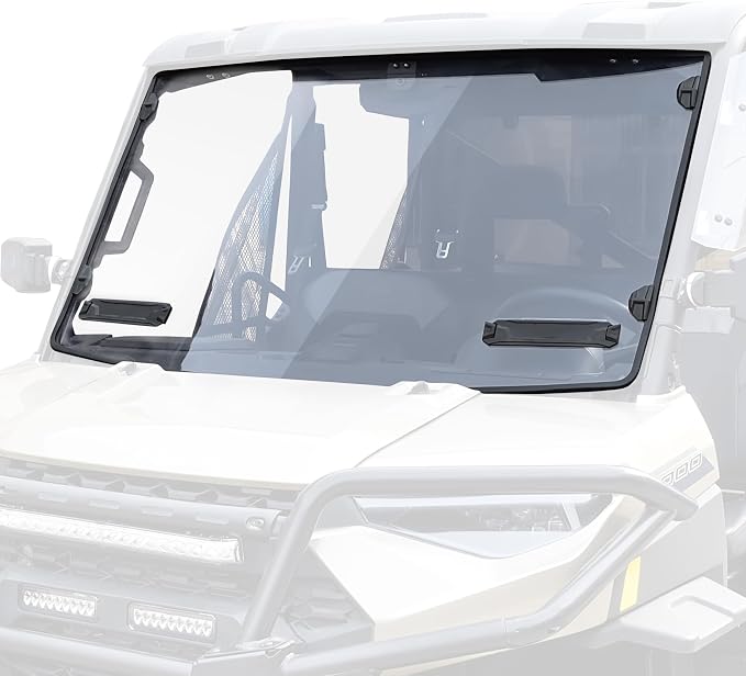 SAUTVS Full Windshield for Polaris Ranger XP 1000/ Crew/ Diesel/ XP 900 2017-2026 Accessories, Clear Dustproof Durable Hard Coat Poly Vented Full Windshield, Replace #‎2883266