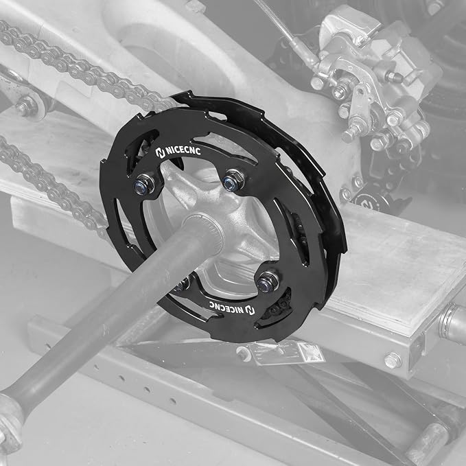 NICECNC Sprocket Guard Chain Cover Protector Compatible with Yamaha YFZ450R 2009 2010 2011 2012 2013-2023, YFZ450R SE 2009-2019 2020 2021 2022 2023, See Fitments Black