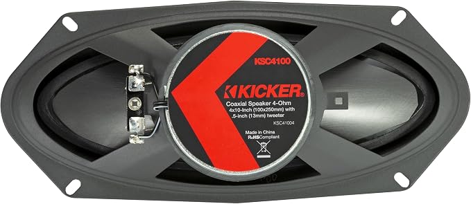 KICKER 51KSC41004 KS-Series 4x10 Coaxial Speakers with .5" tweeters, 4-Ohm, Pair