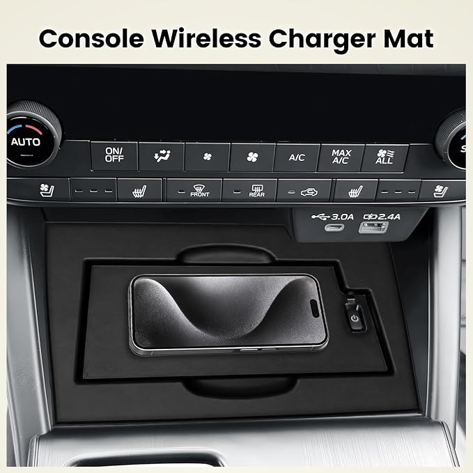 Designed for 2026+ Subaru Outback Center Console Organizer [Double-Layer] Tray and and Wireless Charging Mat, for 2026 Subaru Outback [Premium/Wilderness/Limited/Touring] Accessories