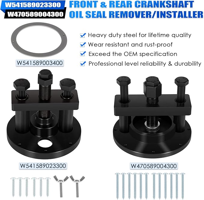 Yoursme Front & Rear Crankshaft Oil Seal Remover and Installer Tool Kit for Detroit Diesel DD13/DD15 Engines Alternative to W541589023300 W541589003400 W470589004300