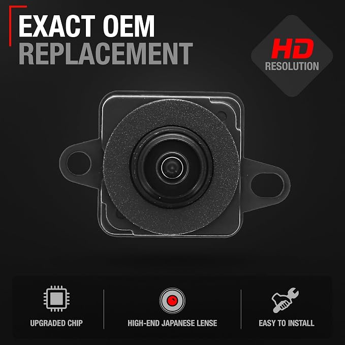 Rear View Backup Camera, Reverse Park Assist - Compatible with 2019-2023 Jeep Cherokee - Plastic, Glass - Vehicle Parking Camera - OEM 68360986AD, 68360986AC, CH1960129