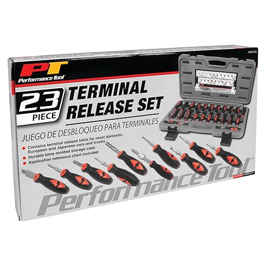 Performance Tool W89732 Terminal Release/Remover Set - 23-Piece Kit for Safe Removal of Terminal Blocks