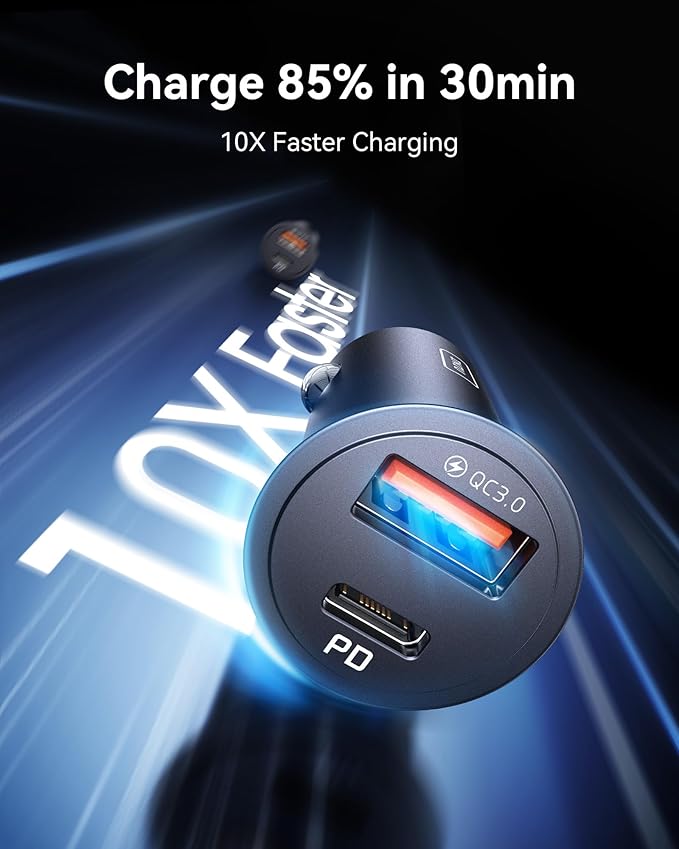 INIU Ultra Slim 10000mAh 45W PD Power Bank+Car Charger, Cigarette Lighter USB Charger Total 60W