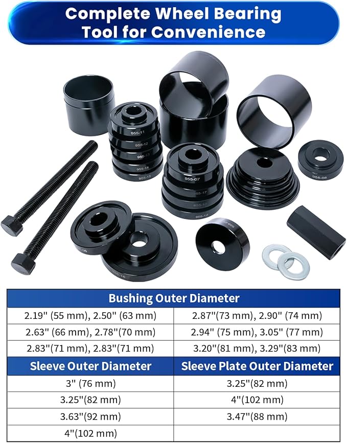 ATPEAM 24pc Wheel Bearing Press Kit, Bearing Removal & Installation Set Universal Bushings