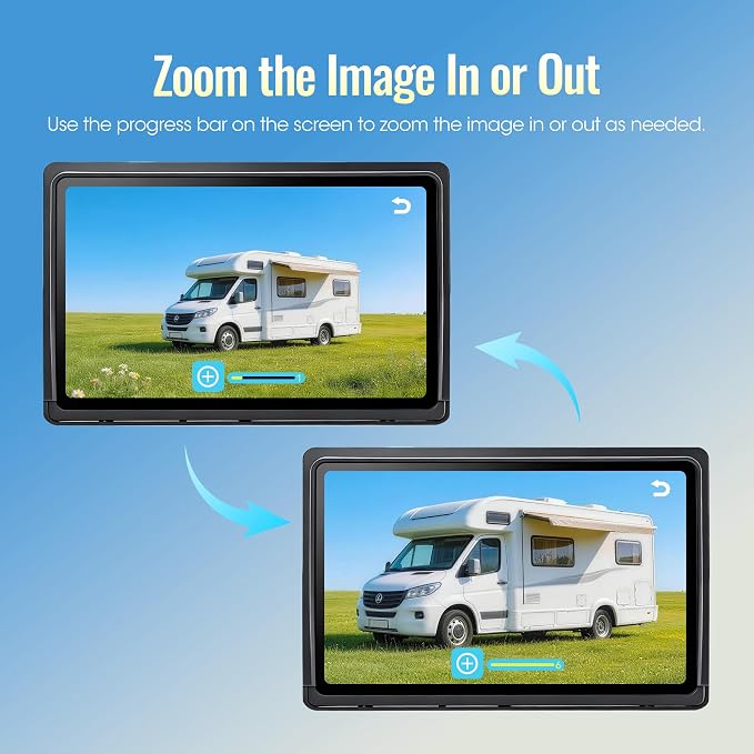 Magnetic Wireless RV Backup Camera System, 7.03" 1080P Touchscreen DVR Rear Camera Compatible with Furrion Pre-Wired Plug, Night Vision Waterproof Camera for Hitching, RV, Trailer, Truck, V03
