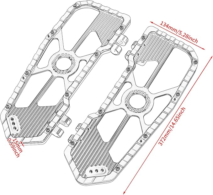Motorcycle Driver Floorboards Front Footboards Pedal Offroad Rider Foot Pegs Fit for Harley Touring Road King Road Glide Electra Glide Street Glide Softail Dyna (Yellow Edge)
