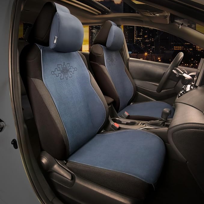 Protex Plus Series Full Set Seat Covers Microsuede Upholstery Universal for Cars Trucks SUV, Navy Blue, CA-SC-PRO-Plus-Full-NB
