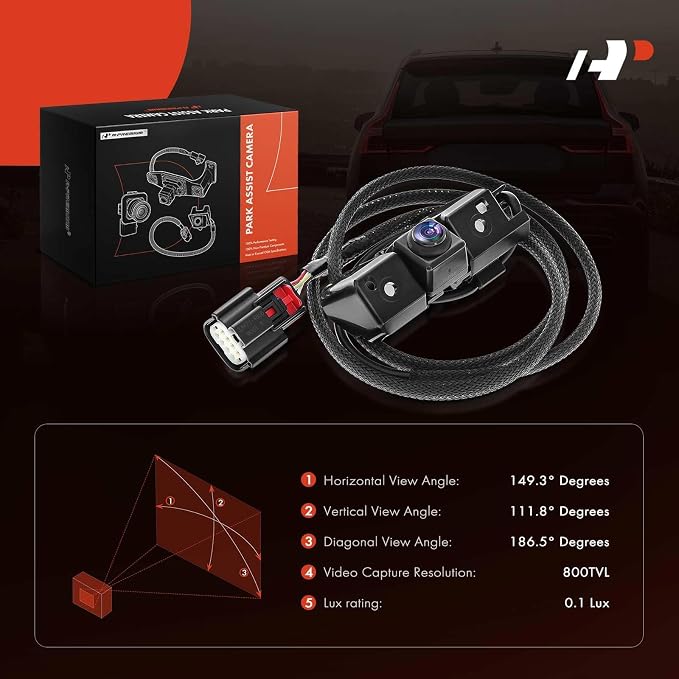 A-Premium Rear View Backup Camera Compatible with Chevrolet & GMC | Parking Camera for 2016-2019 Silverado 2500 HD Silverado 3500 HD, 2016-2019 Sierra 2500 HD Sierra 3500 HD