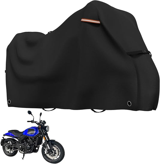 Roasivi Motorcycle Covers Outdoor Waterproof Motorbike Covers All Season Universal Weather Protection for Harley Davidson Touring Models General Fits XXL 96" L x 43" W x 55" H Black