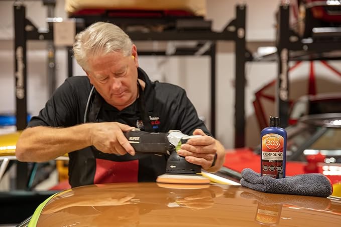 303 Products Compound - Removes Paint Defects and Restores Clarity - Removes Oxidation and Swirls - Restores Surface Clarity - Removes 1500 Grit Scratches (Step 1), 12 fl. oz. (30705)