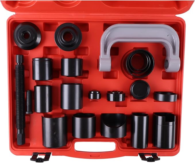 21Pcs Auto Repair Service Removal Ball Joint Press Tool Master Adapter Kit 2/4WD Compatible with Most GM Ford Dodge 2 and 4 Wheel Drive Pickups