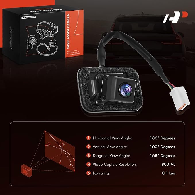 A-Premium Rear View Backup Camera Compatible with Mazda | Parking Camera for 2008 2009 2010 2011 2012 CX-7 CX7 - Replace# E22367RC0