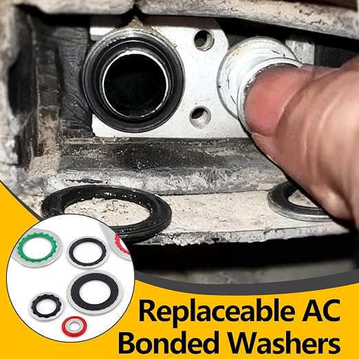 68 PCS AC Compressor Gasket Kit - Compatible with 15-32241 GM Original Equipment, R134a AC Seal Kit Includes Bonded Washers & A/C Line Seals for Automotive Air Conditioner Repair