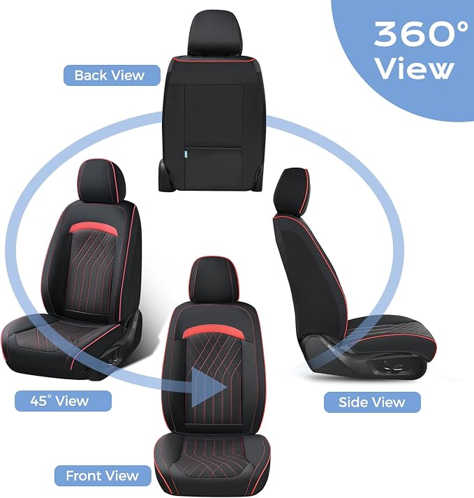 FLORICH Car Seat Covers Front Seat, Leather Seat Covers for Cars, Car Seat Protector Waterproof, Universal Automotive Seat Covers, Front Car Seat Cover Fit for Most Sedans SUV Pick-up Truck