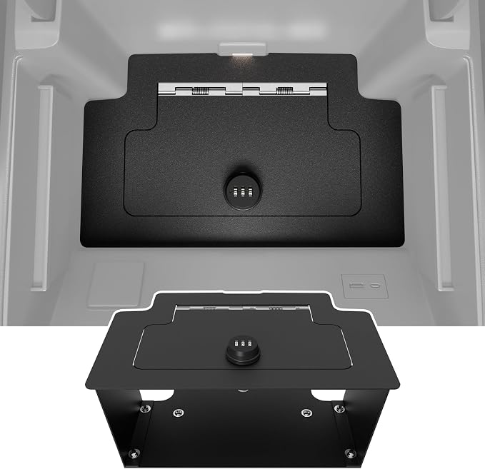 SZYANG Center Console Safe Organizer Compatible with 2023-2026 Chevy Silverado GMC Sierra 1500 Redesigned 2022 Model Lock Box Console Safe Vault Replacement for 2022-2026 Chevy Silverado Accessories