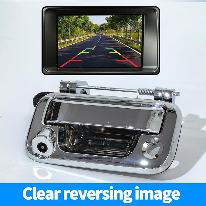 Tailgate Latch Door Handle Rear View Camera Compatible with Ford F150 F250 F350 F450 F550 2005-2016 Tailgate Handle Backup Camera