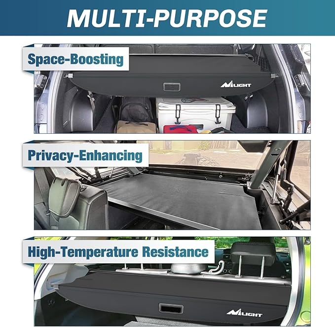 Nilight Trunk Cargo Cover for Hyundai Santa Fe 2024 2025, Retractable Security Shade Rear Cargo Cover, with Trunk Storage Net