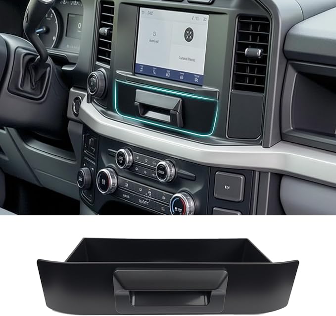 Storage Drawer Tray for 2023-2026 [8-inch Screen] Ford F250 F350 F450 F550 Super Duty XL/XLT Accessories, Center Console Organizer Cubby Drawer Hidden Insert Extra Storage Box Compartment