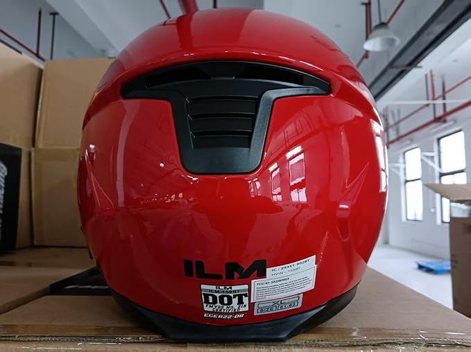 ILM 159BT Bluetooth Modular Motorcycle Helmet 2-3 Riders Intercom Full Face Flip up Casco DOT with Face Mask (Red, XL)