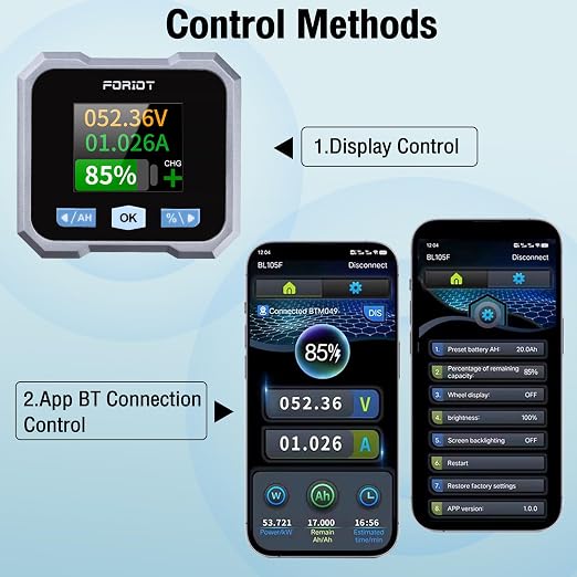 10-100V Battery Monitor with 100A Shunt, LCD Backlight Coulometer, Digital Voltage Current Power Capacity Meter for RV, Marine, Motorcycle, Golf Cart, Solar System