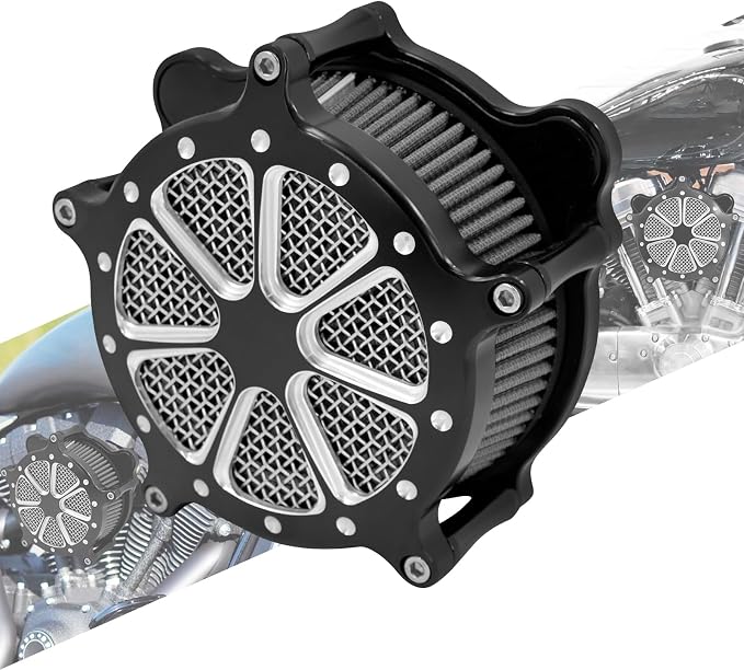 Motorcyle Air Cleaner Filter Fit for Harley Touring street glide road king electra tri trike Dyna Softail Sportster XL (C For Touring 08-16,Softail 16-17,Trike 08-16)
