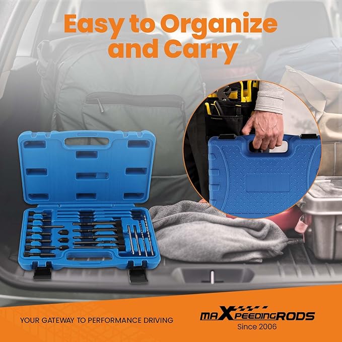 maXpeedingrods 22PCS Glow Plug Removal Tool Kit, High Hardness Fuel Glow Plug Extractor Kit, Glow Plug Electrodes Removing Tool for M8 M10 Glow Plug, with Carry Case