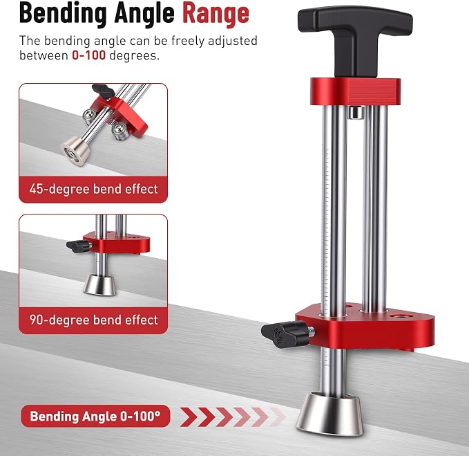 Sheet Metal Roller 1 Station Bender Fabrication Roofing Tools 0-100 Degree Bending Range Lightweight Portable, Quick Setup 5in