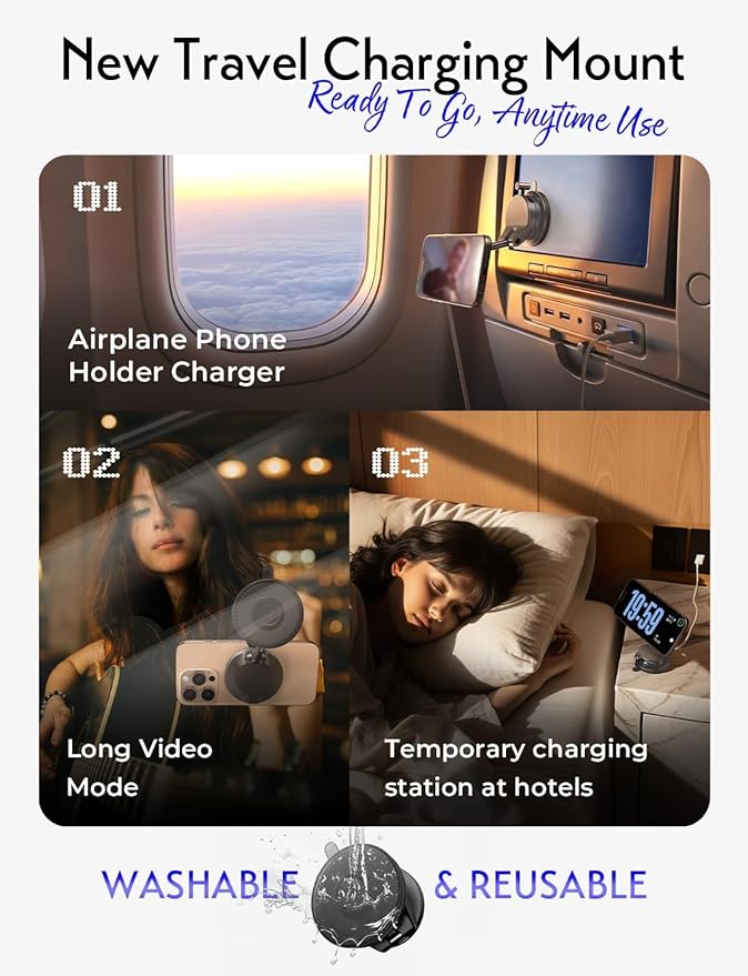 LISEN 15W Magsafe Car Mount Charger, Magnetic Wireless Car Charger, Suction Phone Mount, Vacuum Magnetic Phone Holder for Car Charger for iPhone 17 Pro Max 16 15 14 13 12, Samsung S26/S25,Pixel 10 Pro