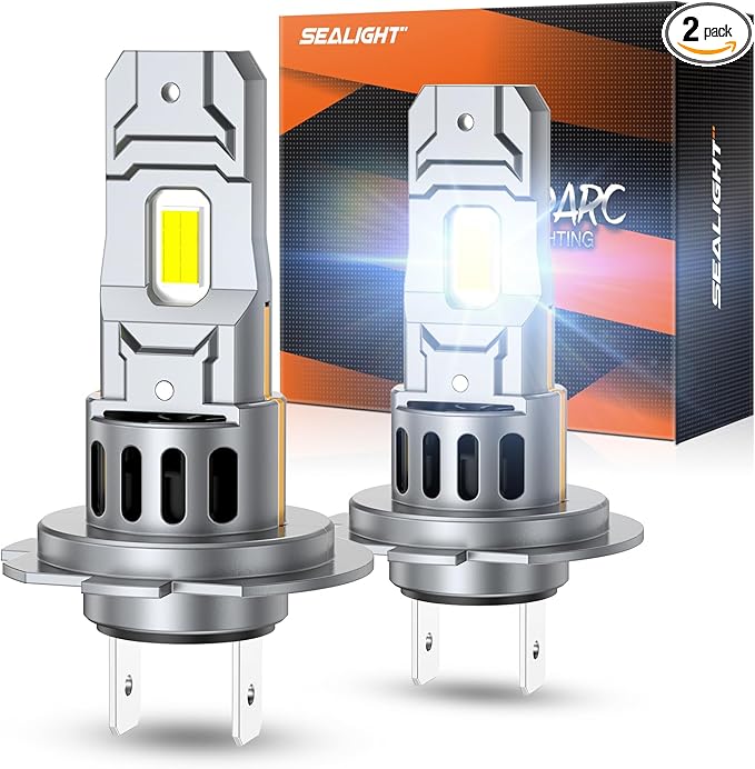 SEALIGHT S2S H7 H7LL Light Bulbs Wireless 40000LM, 800% Brighter H7 LED Fog Bulbs 6500K Cool White, Plug and Play, No Adapter Required, IP68 Waterproof, Pack of 2
