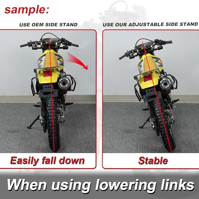 Xitomer 0-3'' Adjustable Kickstand Compatible with DRZ400S DRZ400SM 1999-2024 Motorcycle Side Stand Foot Side Support