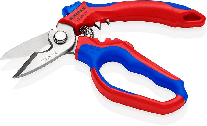 KNIPEX Tools Stainless steel 95 05 20 US Angled Electricians' Shears, 6-1/4", Red/Blue & 87 41 250 RAP Tools - Raptor Pliers (8741250) Red 10 inches