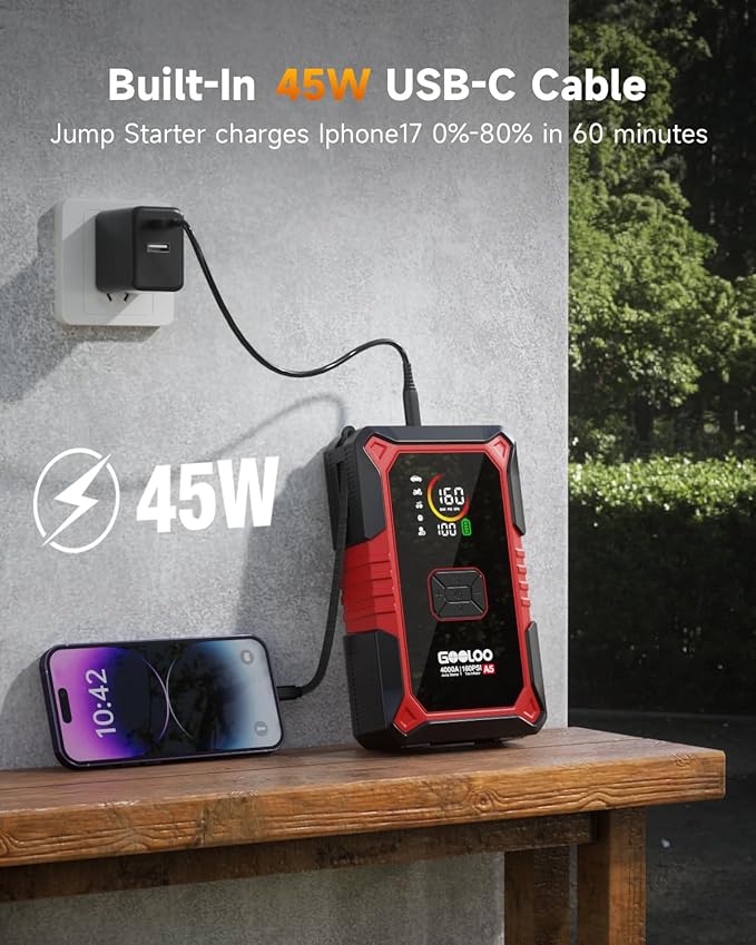 GOOLOO A5 Jump Starter with Air Compressor & GOOLOO DEEPSCAN DS200 OBD2 Scanner Diagnostic Tool
