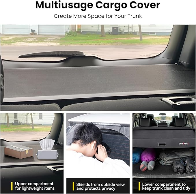 Cargo Cover for Chevy Equinox 2025 2026, Retractable Trunk Cover for GMC Terrain 2025-2026, Trunk Privacy Shade w/Extension, Not for EV Model
