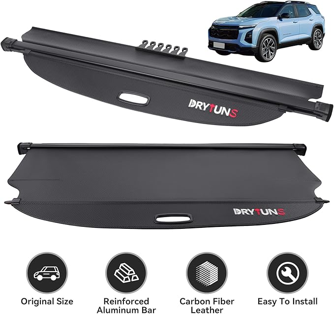 Cargo Cover for Chevy Equinox & GMC Terrain 2018-2024, Retractable Trunk Cover Privacy Shade, Not for EV Model