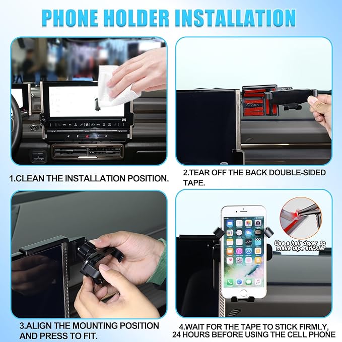 Car Phone Holder Mount for Hummer EV SUV Truck Accessories 2022-2024 2025+ Right Side of Navigation Screen Rotatable Fixed Mobile Phone Holder for Car Fit for iPhone Universally Smartphones (B)