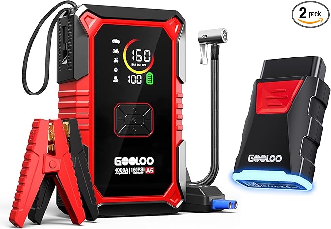 GOOLOO A5 Jump Starter with Air Compressor & GOOLOO DEEPSCAN DS200 OBD2 Scanner Diagnostic Tool
