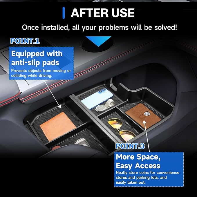 SXCY 2025 2026 Toyota Sienna Under Console Organizer Tray [Not for Console w/ Cool Box] for 2021-2025 2026 Sienna Accessories