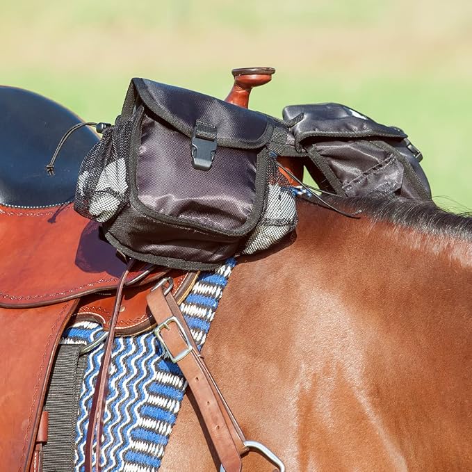 Cashel Quality Deluxe Small Horse Saddle Pommel Horn Bag, Padded Pockets, Camera or Cell Phone Pocket