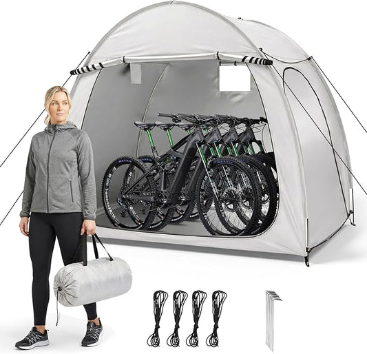 Outvita Bike Tent, Outdoor Portable Bicycle Storage Sheds with 210D Oxford Fabric PU4000 Waterproof Cover for 2-3 Bikes, Storage Cover Shelter for Motorcycle,Garden Tools,Toys,Lawn Mower